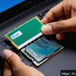 외장 SSD의 최신 펌웨어 다운로드 방법 - A detailed close-up image of a person identifying an external SSD model number on the back of the de...