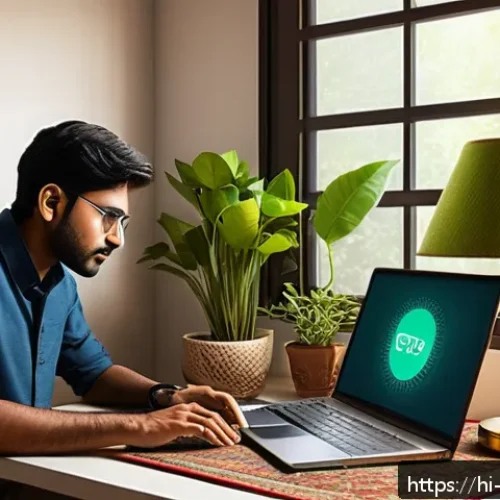 네트워크 드라이버 문제 해결 사례 - A detailed digital illustration of a modern Indian home office setup featuring a young Hindi-speakin...