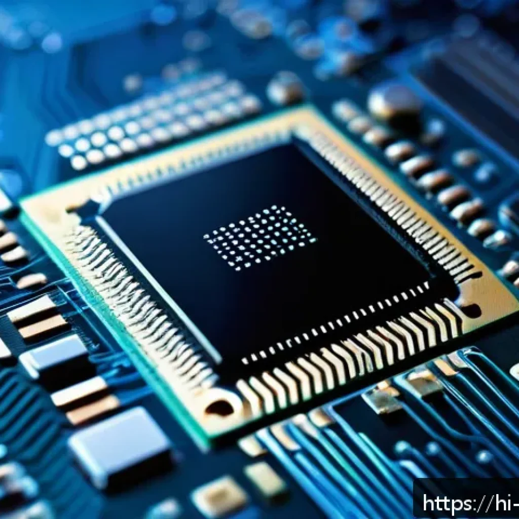 펌웨어와 소프트웨어의 차이점 - A detailed, realistic close-up of a modern smartphone's internal hardware with visible microchips an...