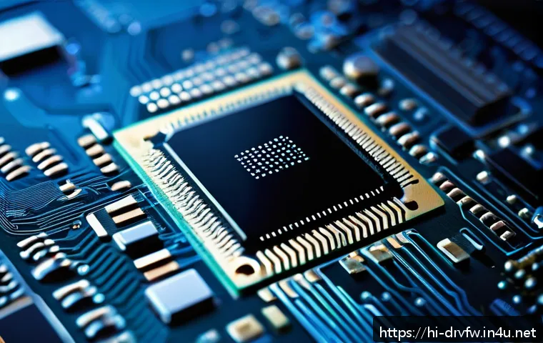 펌웨어와 소프트웨어의 차이점 - A detailed, realistic close-up of a modern smartphone's internal hardware with visible microchips an...